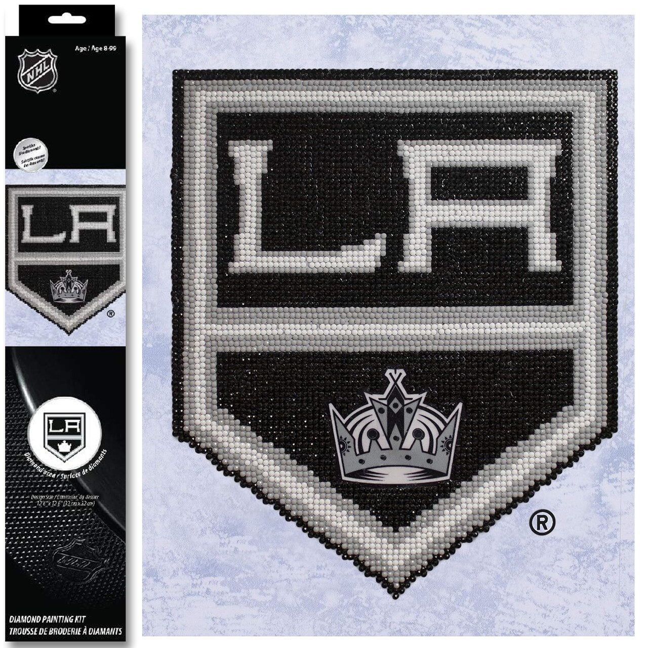 Diamond Dotz NHL Los Angeles Kings Hockey Diamond Painting Kits for Adults - Diamond Art Kits a Relaxing Creative Craft Kit with Dotz Gems 12.6x 12.6